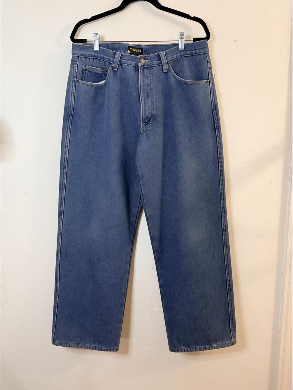 Stanley Jeans Mens 36x32 Blue Denim Fleece Lined Straight Leg Workwear Pants